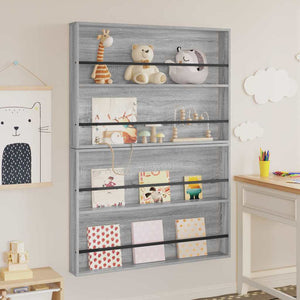 Magazinregal 2er-Set Grau Sonoma 100x70 cm