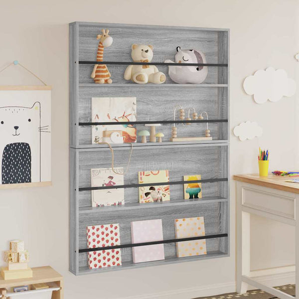 Magazinregal 2er-Set Grau Sonoma 100x70 cm