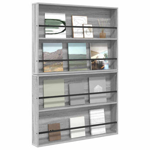 Magazinregal 2er-Set Grau Sonoma 100x70 cm