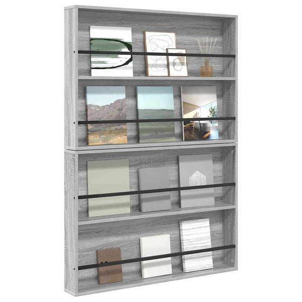 Magazinregal 2er-Set Grau Sonoma 100x70 cm