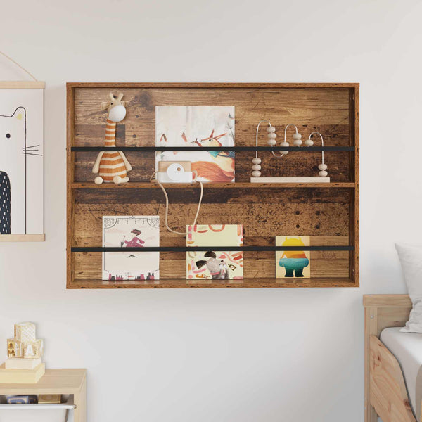 Wand-Zeitschriftenregal Altholz 100x70 cm