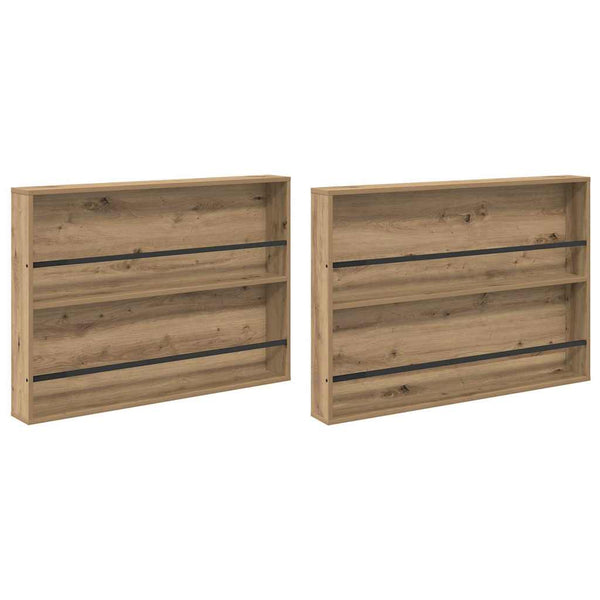 Wandmontiertes Zeitschriftenregal, Artisan Eiche, 2er-Set
