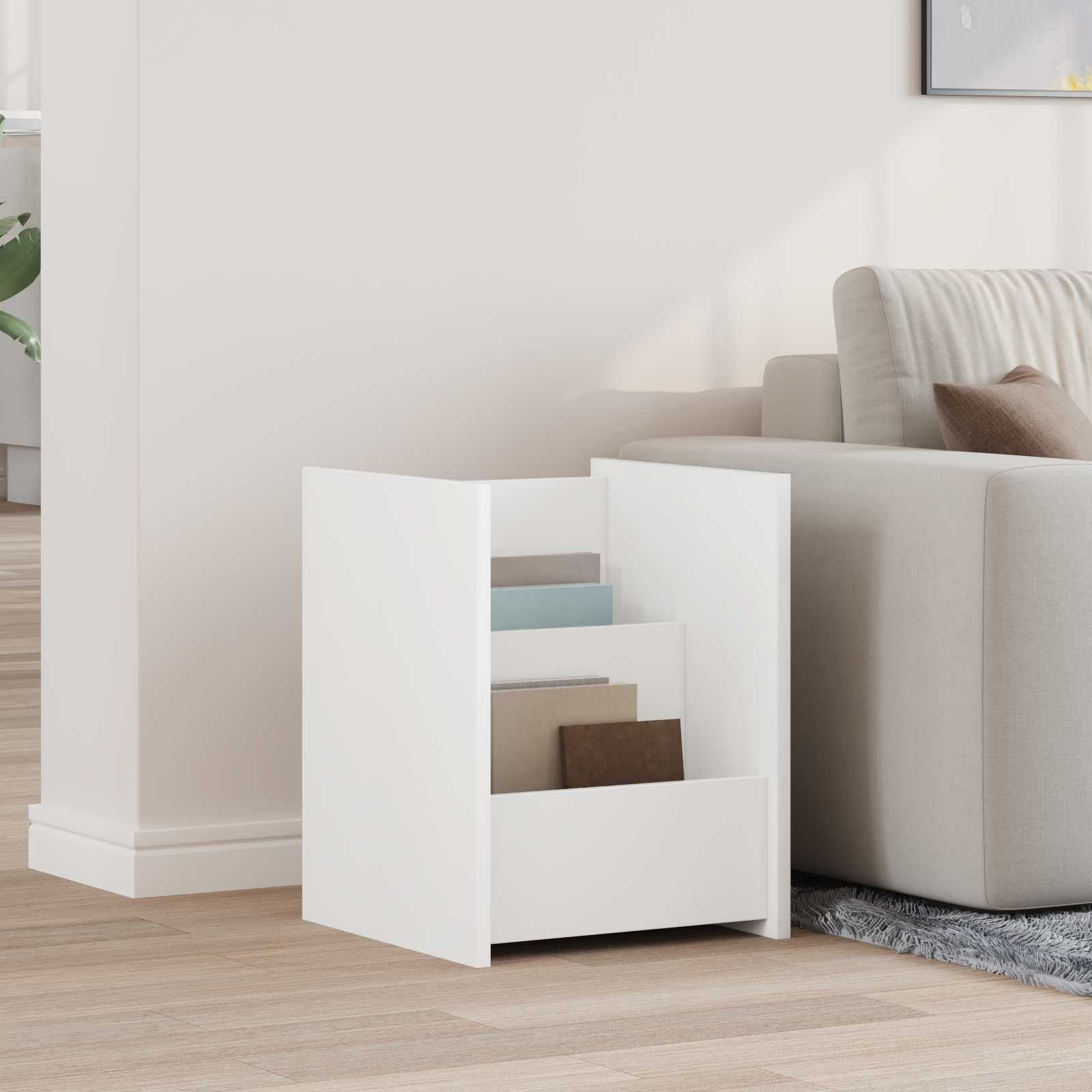 vidaXL Étagère de rangement avec étagère Blanc 35 x 35 x 45 cm Bois d'ingénierie