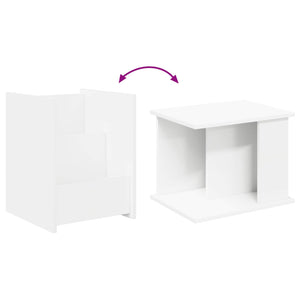 vidaXL Étagère de rangement avec étagère Blanc 35 x 35 x 45 cm Bois d'ingénierie