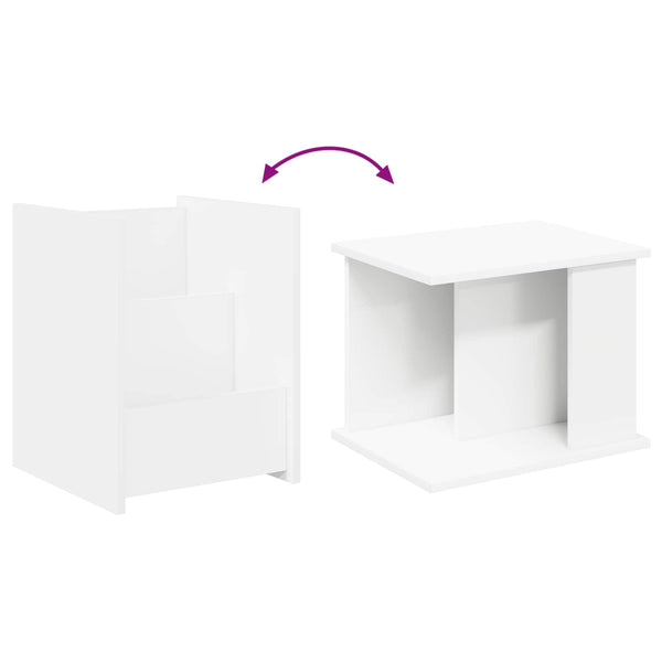 vidaXL Étagère de rangement avec étagère Blanc 35 x 35 x 45 cm Bois d'ingénierie