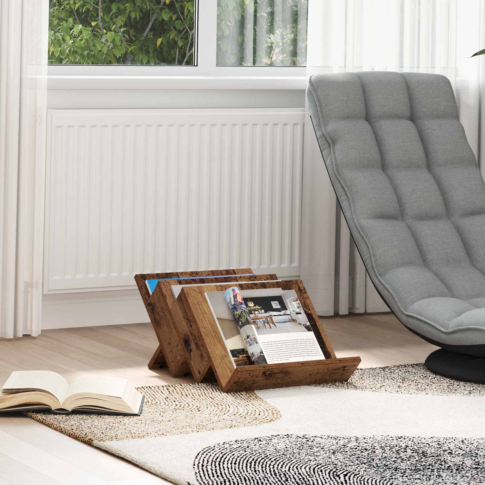 Magazinregal Altholz 53x40x28,5cm