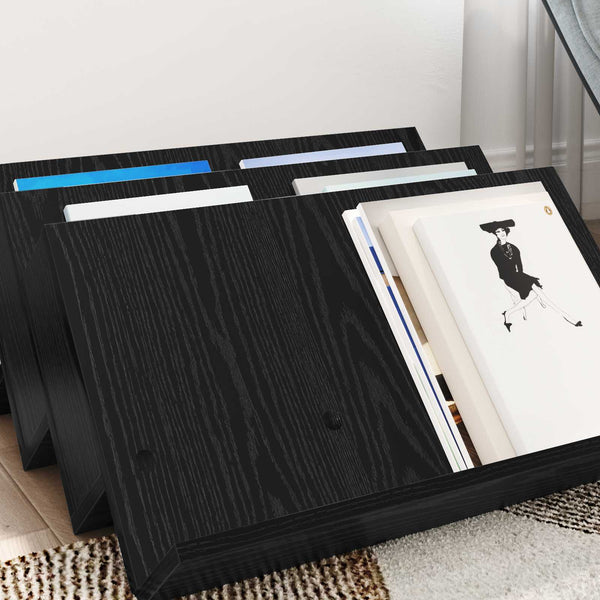 Magazinregal Schwarz Eiche 65x53x28,5 cm