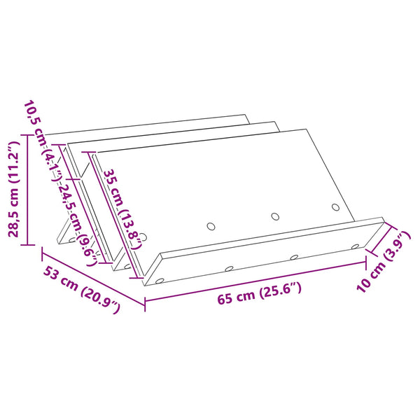 Magazinregal Beton Grau 65 cm