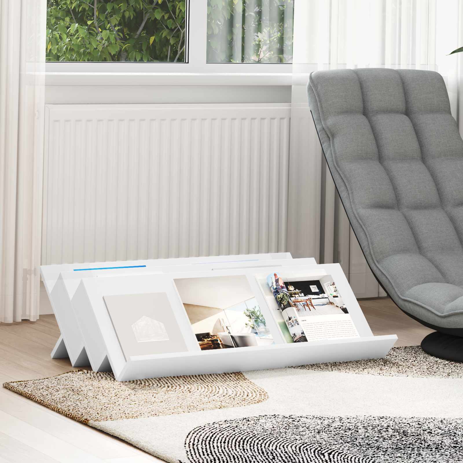 Magazinregal Weiß mit Regal