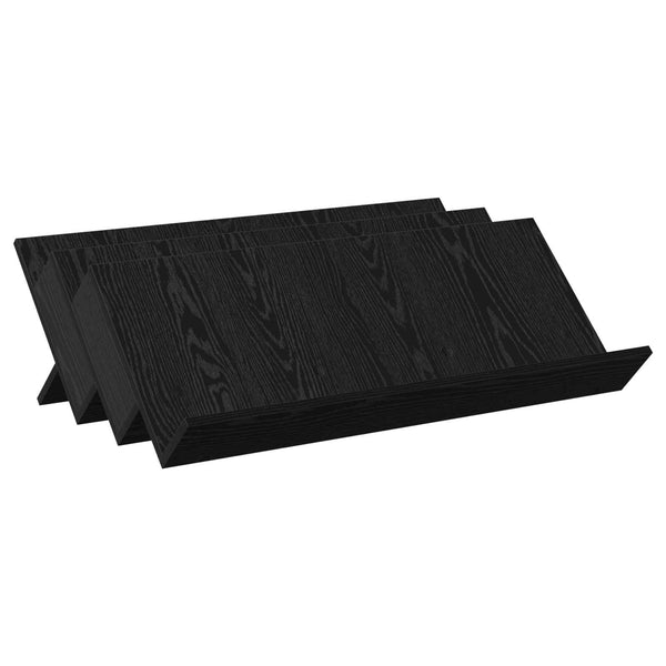 Magazinregal Schwarz Eichen-Optik