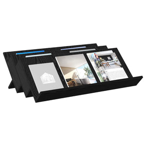 Magazinregal Schwarz Eichen-Optik