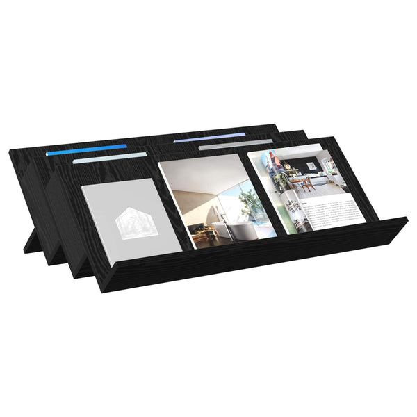 Magazinregal Schwarz Eichen-Optik