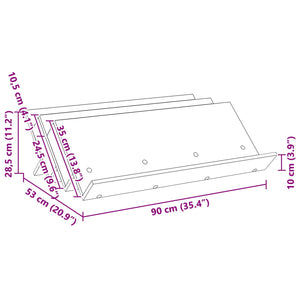 Magazinregal Sonoma Eiche 90 cm