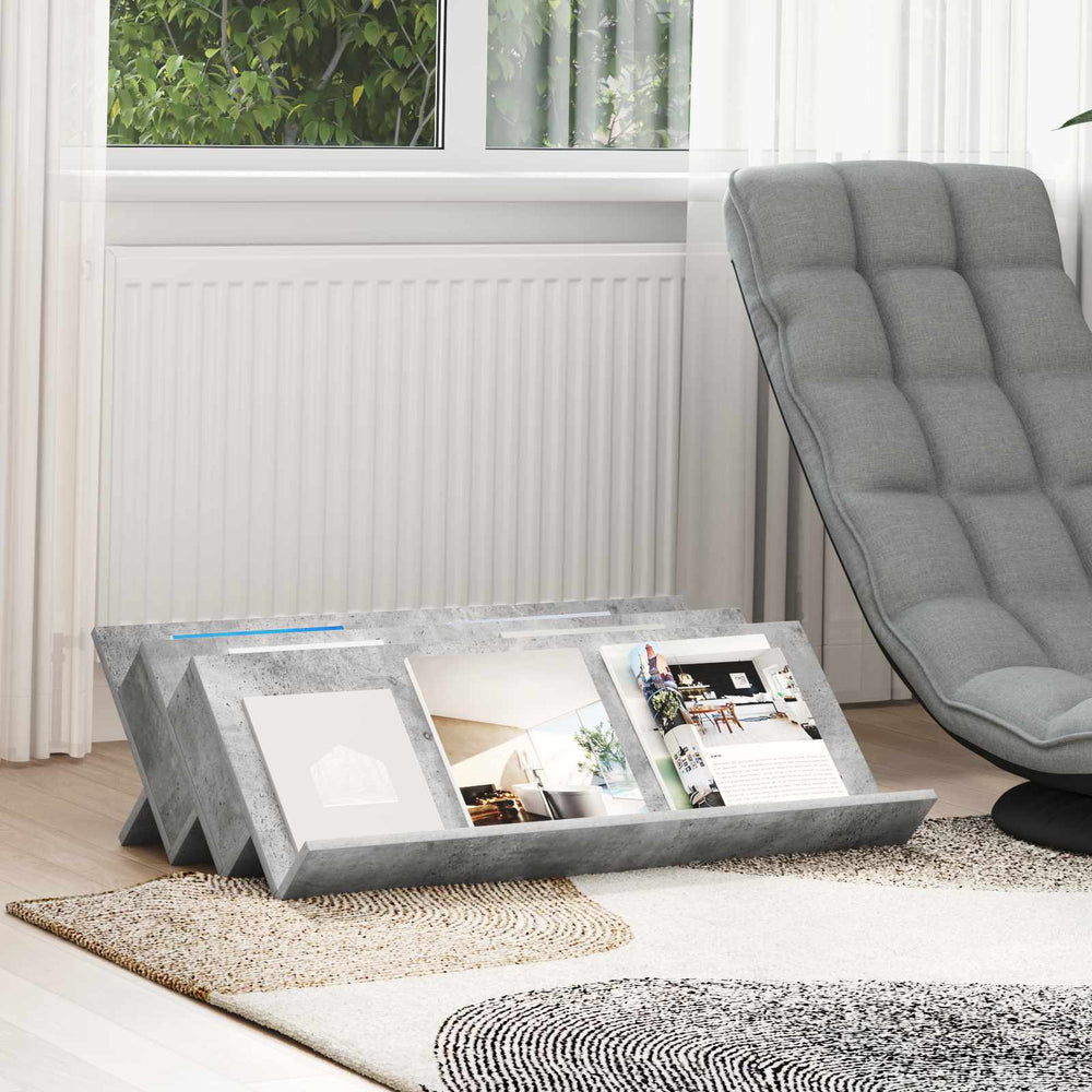 Graues Magazinregal Beton-Optik 90cm
