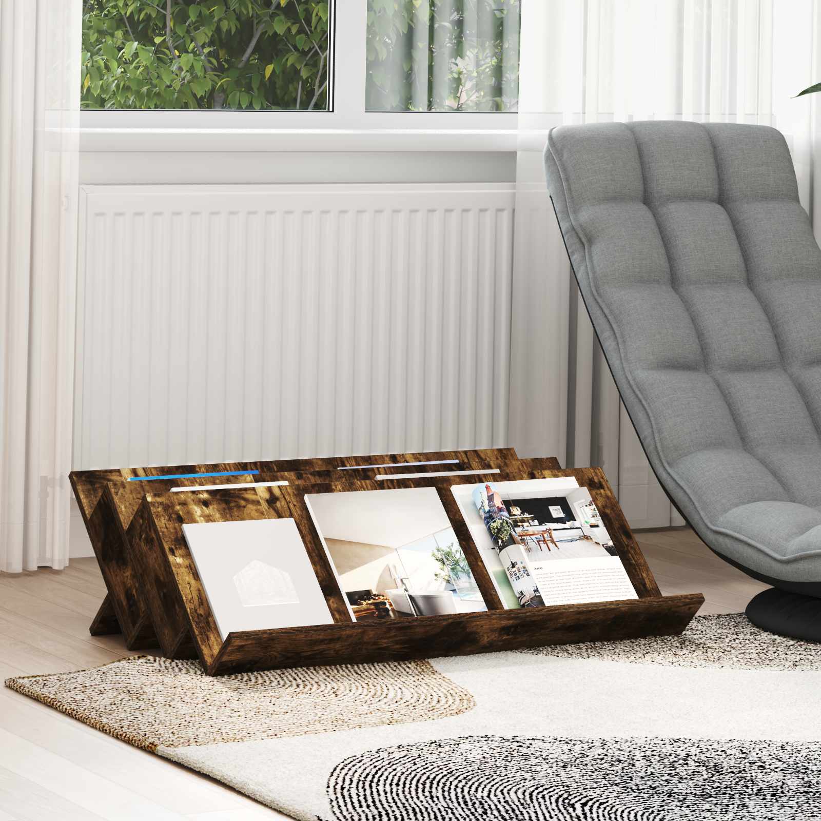 Magazinregal Geräucherte Eiche 90cm