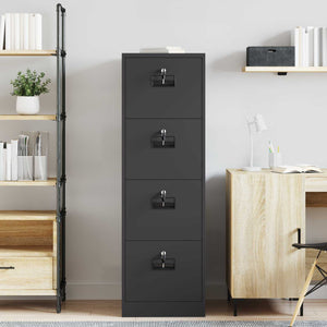 Aktenschrank, Stahl, Schwarz, 2er-Set