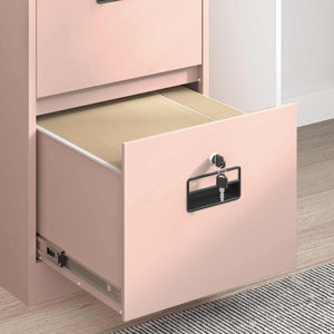 Rosa Aktenschrank, 2er-Set