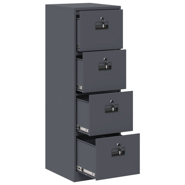 Aktenschrank mit Schubladen, 2er Set, Anthrazit