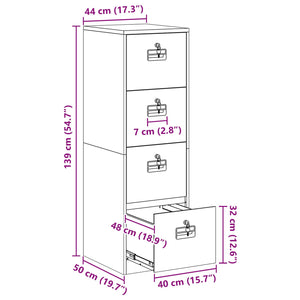 Aktenschrank mit Schubladen, 2er Set, Anthrazit
