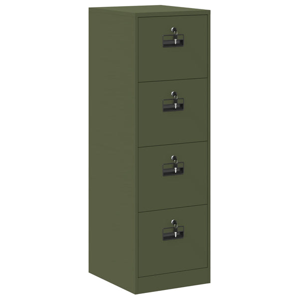 Aktenschrank Olive Grün mit Schubladen, 2er-Set
