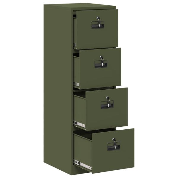 Aktenschrank Olive Grün mit Schubladen, 2er-Set