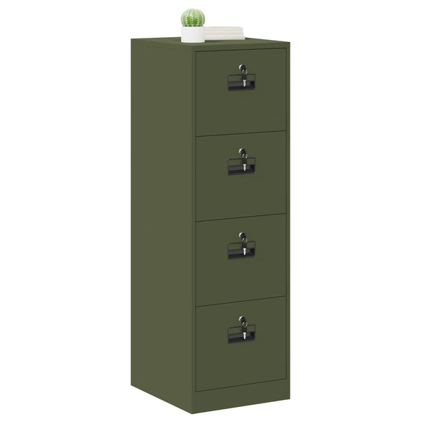 Aktenschrank Olive Grün mit Schubladen, 2er-Set