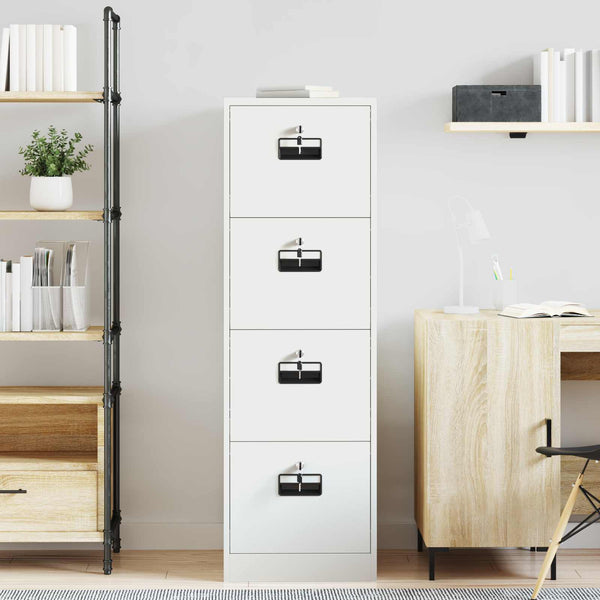 Aktenschrank, 2er Set, Weiß, Stahl