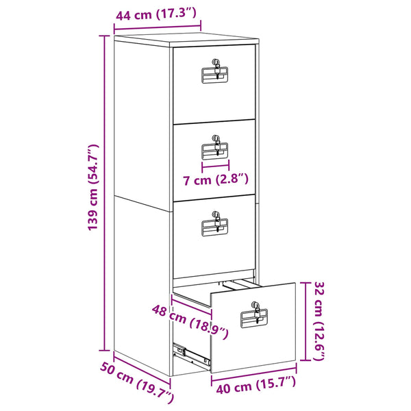 Aktenschrank, 2er Set, Weiß, Stahl