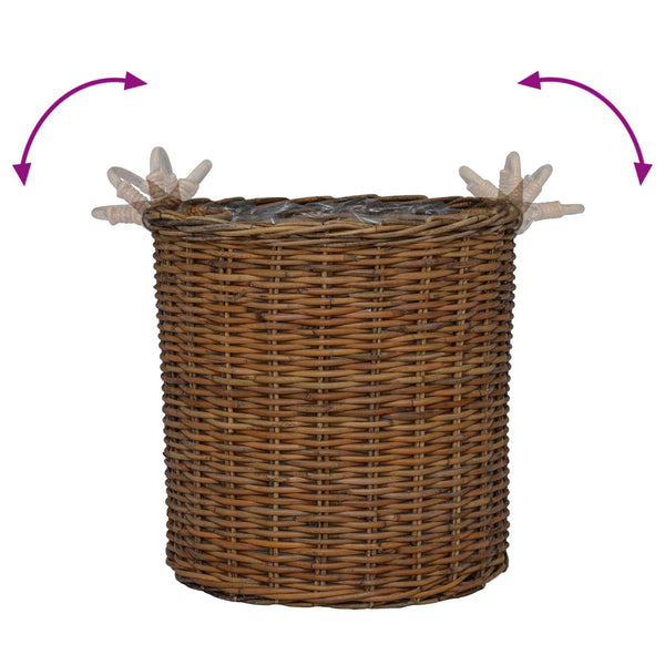 Blumentopf Körbchen 2er Set Braun Rattan