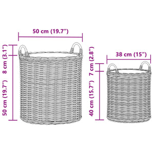 Blumentopf Körbchen 2er Set Braun Rattan