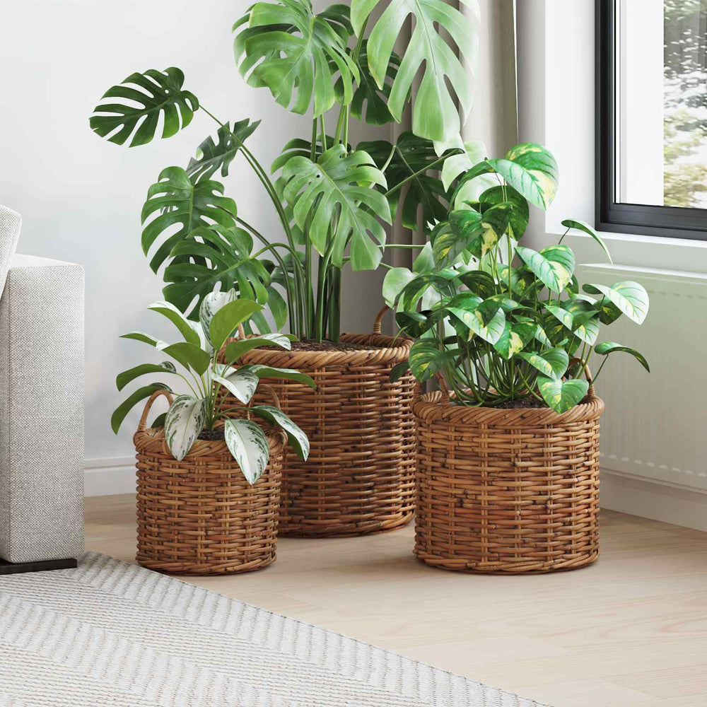 Kubu Rattan Blumentopfkörbe 3er Set