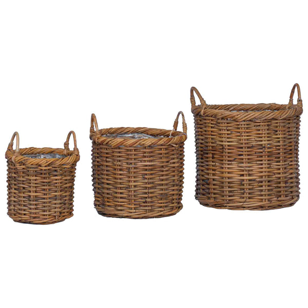 Kubu Rattan Blumentopfkörbe 3er Set