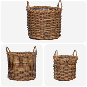 Kubu Rattan Blumentopfkörbe 3er Set