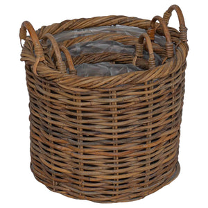 Kubu Rattan Blumentopfkörbe 3er Set