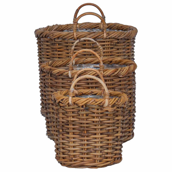 Kubu Rattan Blumentopfkörbe 3er Set
