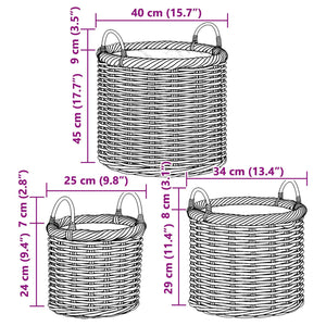 Kubu Rattan Blumentopfkörbe 3er Set