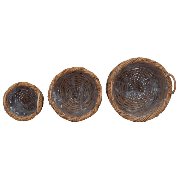 Kubu Rattan Blumentopfkörbe 3er Set