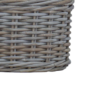 Graue Kubu Rattan Blumentopf Körbe, 2er-Set