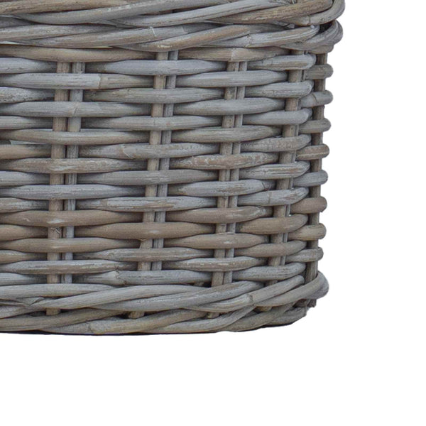 Graue Kubu Rattan Blumentopf Körbe, 2er-Set