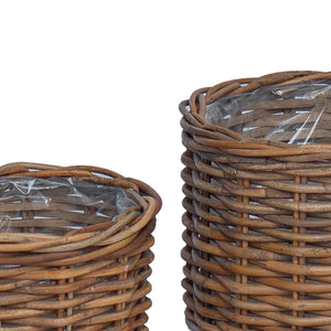 Kubu Rattan Blumentopf Korb Braun 2er Set