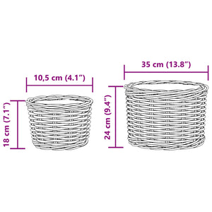 Kubu Rattan Blumentopf Korb Braun 2er Set