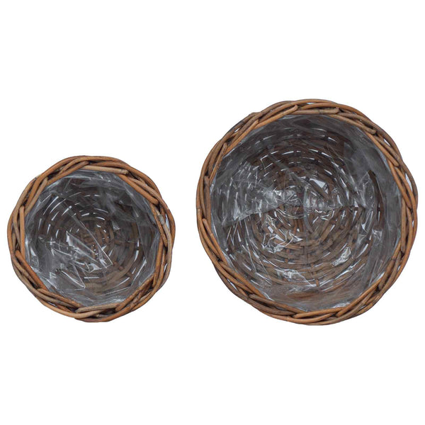 Kubu Rattan Blumentopf Korb Braun 2er Set