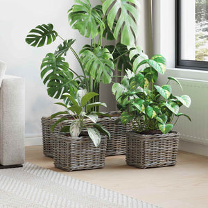 Kubu Rattan Blumentopfkörbe 3er-Set