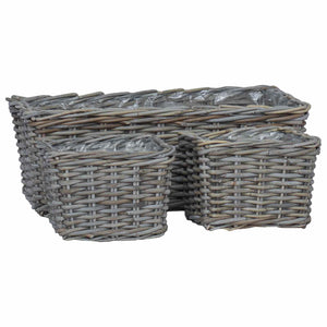 Kubu Rattan Blumentopfkörbe 3er-Set