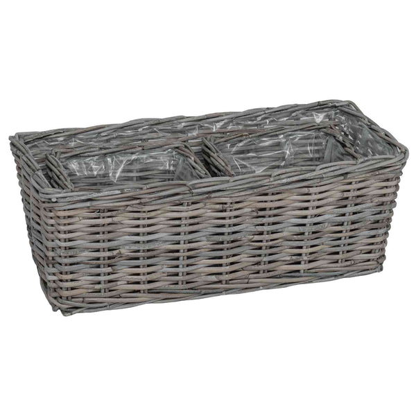 Kubu Rattan Blumentopfkörbe 3er-Set