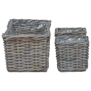 Kubu Rattan Blumentopfkörbe 3er-Set