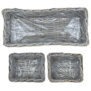 Kubu Rattan Blumentopfkörbe 3er-Set