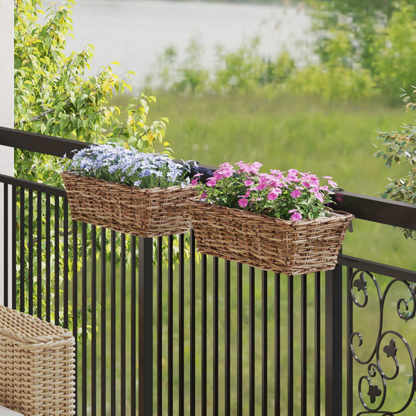 Hängender Blumentopf Korb Braun 2er-Set