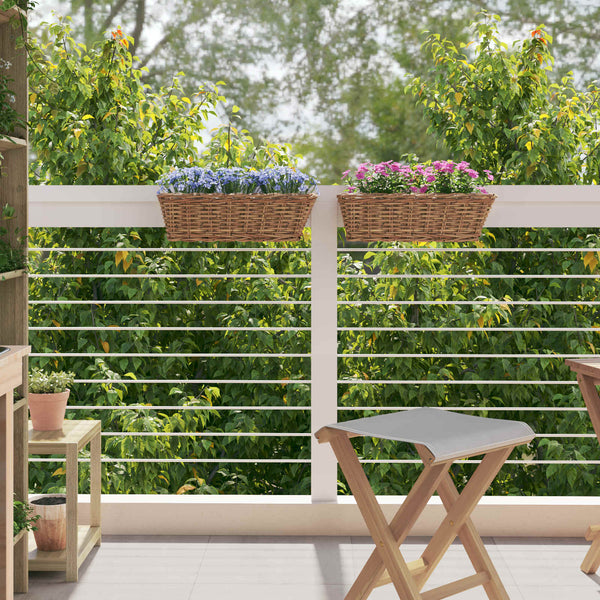 Hängender Blumentopf Korb Braun 2er-Set