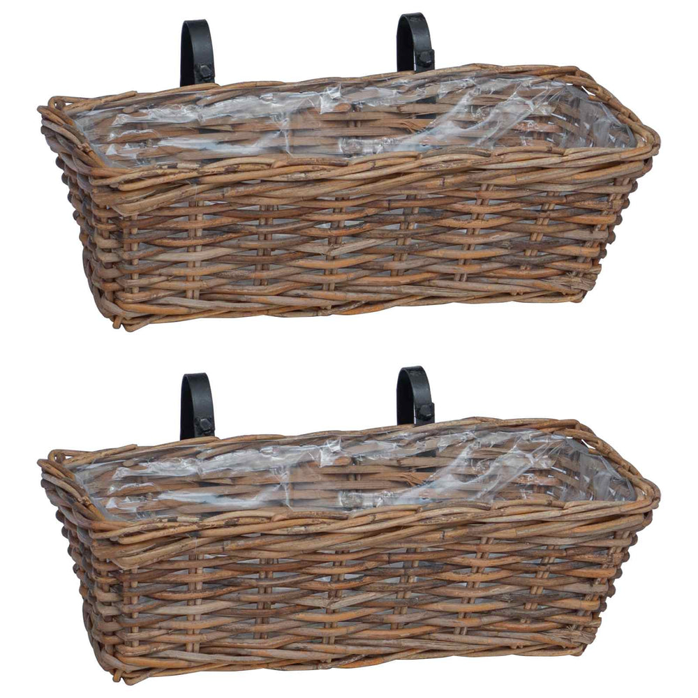 Hängender Blumentopf Korb Braun 2er-Set